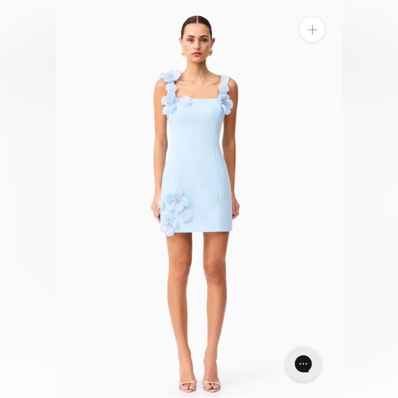 elliatt chantelle blue 3d floral applique fitted mini dress size XXL NEW PLUS - Picture 5 of 13